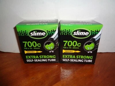 Lote 2 Slime 700c Tubo Sellante Extra Fuerte con Válvula Presta 700 X 19 - 25mm Foto 1 de 2