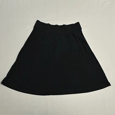 J Crew Skirt Womens Small S Knee Length Pull On Rayon Stretch Black Pockets  - Image 1 of 4
