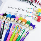 Cartoon Plush Doll Mop Hairy Head Ballpoint Pen For Face Touchscreen Pen g
