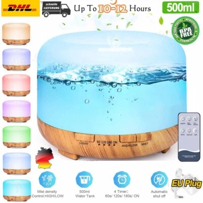 LED Aroma Diffuser Duftöl Luftbefeuchter 500ML Air Humidifier Luftreiniger 17oz - Bild 1 von 4