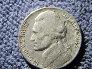 1948 NICKEL Mint Error Die Break no Mint Mark - Picture 1 of 15