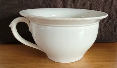 Rare ancien vase nuit OPAQUE faïence blanche de l'Est CLAIREFONTAINE pot chambre - Photo 1/4