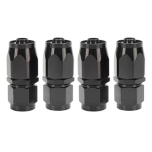 NEW 4PCs 6AN AN6 -6AN BLACK STRAIGHT SWIVEL FUEL OIL HOSE END FITTINGS BLACK - Picture 1 of 7