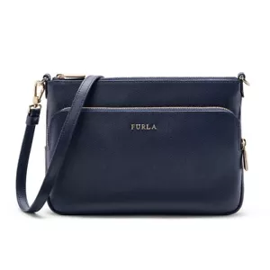 FURLA Royal XL Crossbody Leather Pouch - Navy - Picture 1 of 8