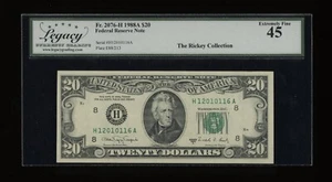 DBR 1988-A $20 FRN St. Louis Fr. 2076-H Legacy 45 Serial H12010116A - Picture 1 of 2