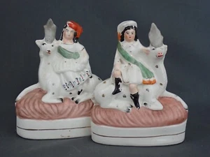 c.1860 English Staffordshire Pair Prince & Princess of Wales King Edward VII #3 - Picture 1 of 15