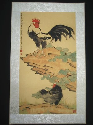 旧中国古董绘画卷轴米纸鸡 XU 北宏 — 第 1/4 张图片
