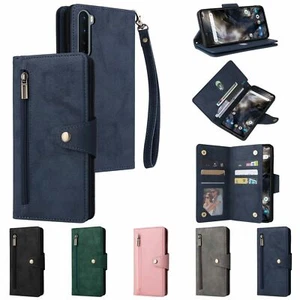 Zipper Leather Wallet Flip Phone Case For Oneplus 1+ Nord 2 N100 N200 N10 5G - Picture 1 of 17