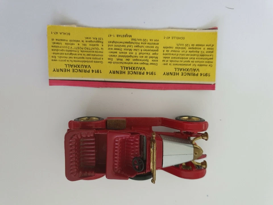 MATCHBOX Y-2 PRINCE HENRY VAUXHALL 1914  MODELS OF YESTERYEAR LESNEY ENGLANDD - Image 1 of 1