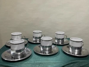 Brasilien Porcelana Veracruz de Pedreira Porcelin Demitasse Bellini Silberauflage - Bild 1 von 13