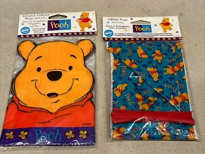 1d) Vintage Disney Winnie The Pooh Birthday Party Bags Loot Bags Lollipop 1997 - Image 1 of 2