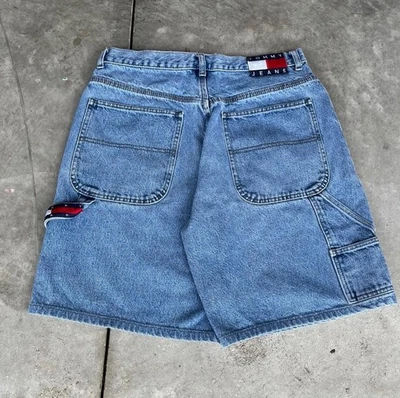 Tommy Hilfiger De Colección Años 90 Y2K Relajado Suelto Denim Carpintero Pantalones Cortos Para Hombres 32x9 Grunge Foto 1 de 4