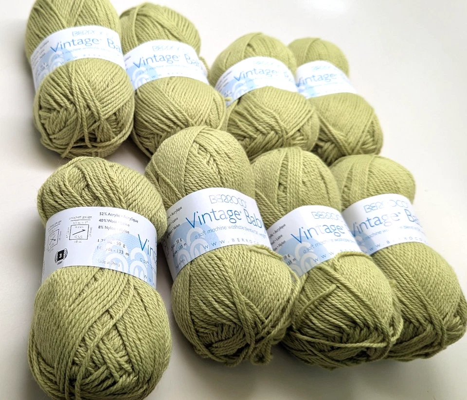 8 Matched Skeins  - Berroco Vintage Baby DK  weight 10024 Lime DS - Image 1 of 2