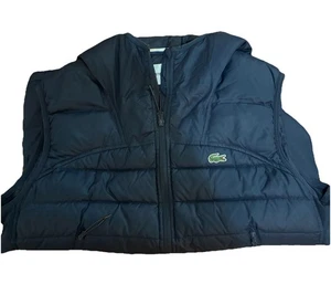 Lacoste Mens Gilet Padded Blue Vest Size Large. Water Repellent & hood PR OWNED - Picture 1 of 5