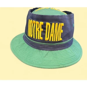 Vintage Notre Dame Fischerhut Signatur bestickt Spruch College Football L/XL - Bild 1 von 10
