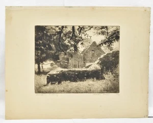 Rare Hand signed MORGAN DENNIS "Innisfallen Kilarney" Ireland ETCHING 1930's - Picture 1 of 6