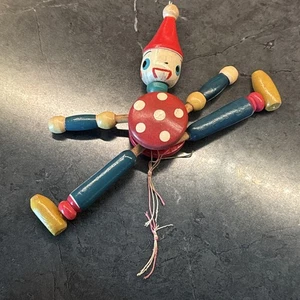 De Colección Tirar de Cuerda de Madera Marioneta Saltar Jack Bailar Ejercicio Payaso - Imagen 1 de 14