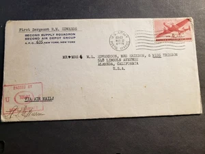 APO 635 BURTONWOOD, ENGLAND 1943 Censored WWII Army Cover 2nd SUPPLY w/ letter - Picture 1 of 3