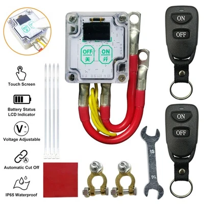 Car Battery Cut-off Disconnect Master Kill Switch w/ 2x Wireless Remote Control - Image 1 of 4