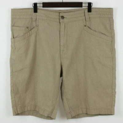Pantalones Cortos Informales Royal Robbins Para Hombre Talla 41 Bronceados Cáñamo y Algodón Orgánico Frente Plano Foto 1 de 4