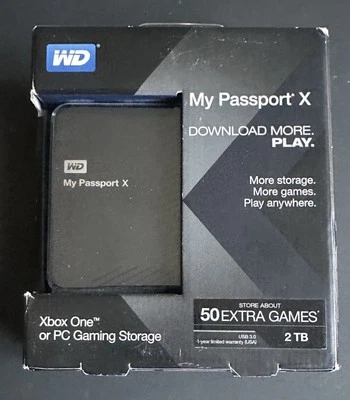 WD WDBCRM0020BBK-NESN 2TB My Passport X Portable External Hard Drive, Black, New - Image 1 of 2