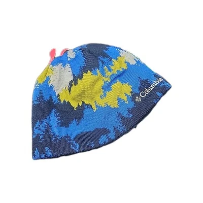Gorro Columbia Youth Tejido Azul/Plateado Verde Forrado Reversible  Foto 1 de 3