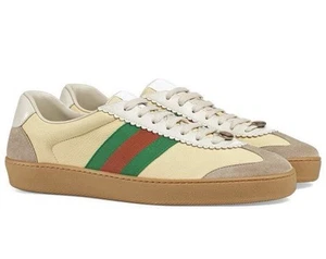 Gucci Leather Luxury Sneakers $1,095 US SIZE 9 Brand New With Box Save Big - Picture 1 of 9