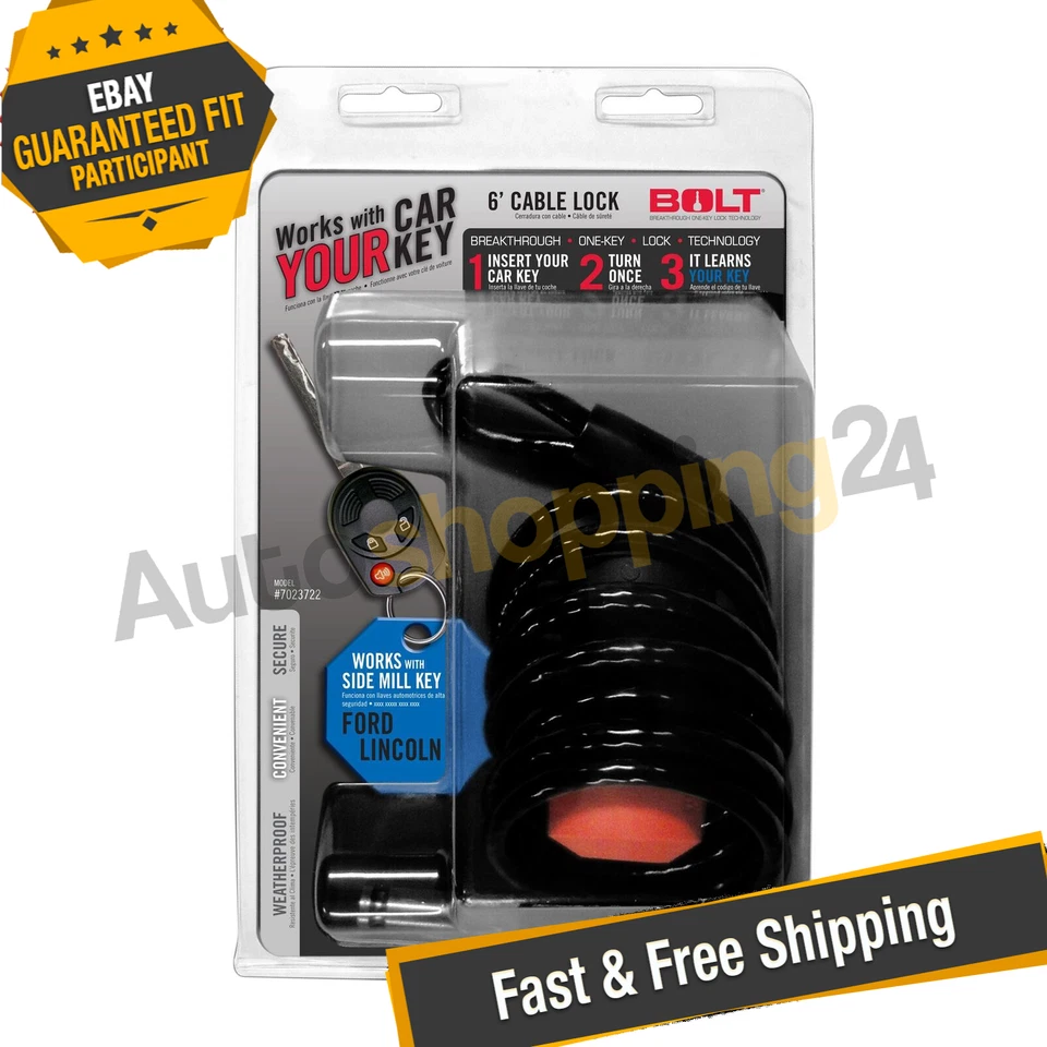 BOLT 7023722 6英尺电缆锁适用于2021-2025福特野马 — 第 1/4 张图片