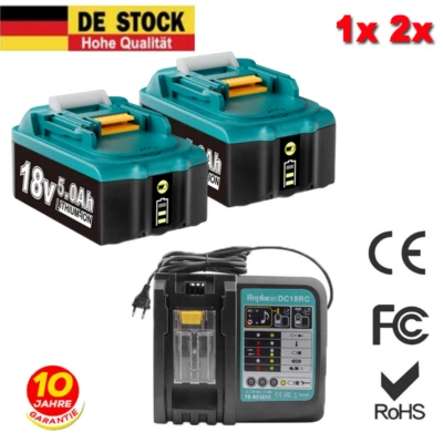 FÜR MA KITA 18V Akku Makita BL1860 5,0AH Li-ion mit LED BL1850 BL1830 / Ladegerät