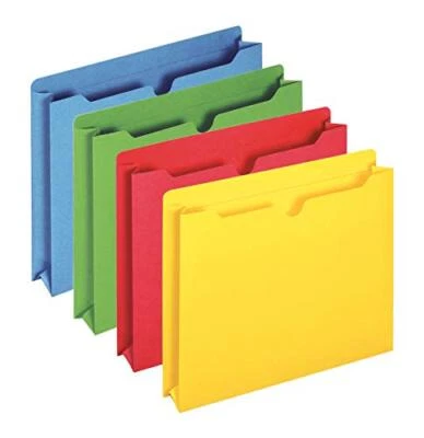 File Jackets Color File Folders with 2 inch Expanding Sides Color Assortment ... - Image 1 of 4