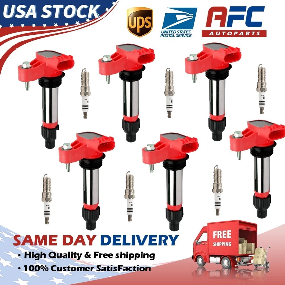 6-Ignition Coils+Spark Plugs for 10-2015 Chevrolet Traverse Camaro 3.6L UF569 - Image 1 of 4