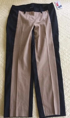 Pantalones informales Larry Levine Look más delgados bloque de color tobillo pierna ajustada talla 8 Foto 1 de 4