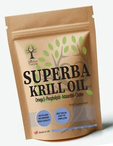 Superba Krill Oil 500mg Clean Natural Omega 3 Phospholipids Astaxanthin Choline - Picture 1 of 17