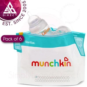 Munchkin Sacchetti Riutilizzabili Sterilizzatore Microonde Confezione da 6│ Lavabile in Lavastoviglie│ Senza BPA - Foto 1 di 11