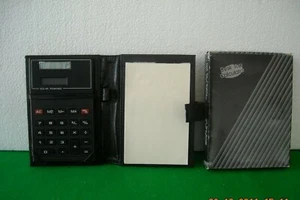 CALCOLATRICE CELLULE SOLARI LCD + CUSTODIA + NOTES ANNI '80 - Picture 1 of 1