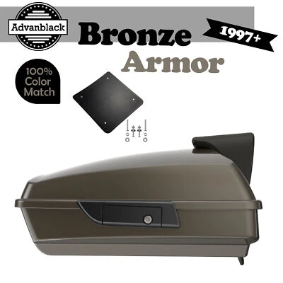 Bronze Armor Razor Tour Pack Trunk Fits 1997+ Harley Street Road King Glide - Image 1 of 4