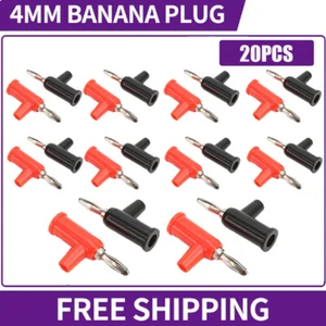 20Pcs 4mm Banana Plug Stackable Solderless Banana Plug Connector For Securi FOD - Picture 1 of 8