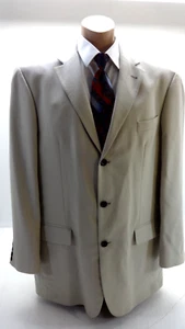 Nautica Abrigo Deportivo Traje Chaqueta Blazer Para Hombre Talla 44L 3 Botones Bronceado Seda/Lana - Imagen 1 de 5