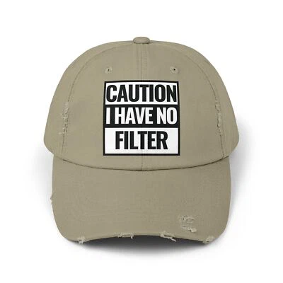 Chapéu logotipo boné clássico engraçado sarcasmo cuidado não tenho filtro estampa DTF - Imagem 1 de 4