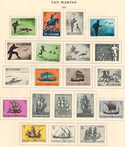Estampillas muy finas de San Marino 1962 montadas en lista - Imagen 1 de 2
