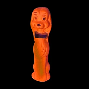 1960s Style Mod Plastic Pink Dog looks great under a black light 6 inches tall - Picture 1 of 9