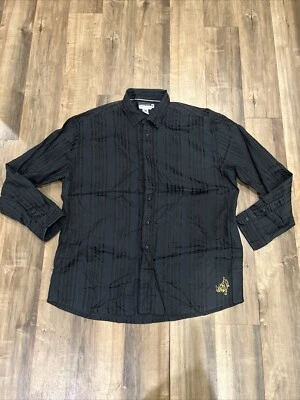 Ecko Unltd Long Sleeve Button Shirt Size 3XL Black Striped  - Image 1 of 4