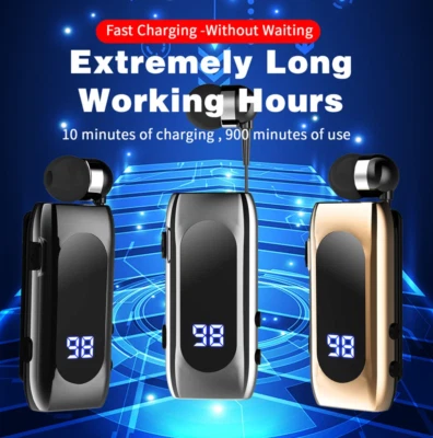 AURICOLARE SENZA FILI BLUETOOTH CARICA RAPIDA DISPLAY LED UNIVERSALE CLIP-ON K55 - Immagine 1 di 4