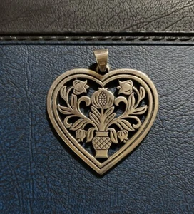 James Avery Herz Granatapfel Blumen Vase großer Anhänger Sterlingsilber nicht mehr produziert - Bild 1 von 9