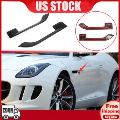 光滑黑色 ABS 侧挡泥板通风盖装饰适用于捷豹 F 型 2013-20 美国 — 第 1/4 张图片