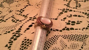 Barbara Bixby Sterling Silver 18k Gold Large Rhodolite Pink Mother of Pearl Ring - Picture 1 of 17