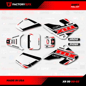 White & Red Shift Racing Graphics kit Fits 00-03 Honda XR50 XR 50 Decal pitbike - Picture 1 of 2