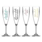 Personalised Champagne Flute Glass Bride Groom Mr Mrs Wedding Maid Honour CLEAR