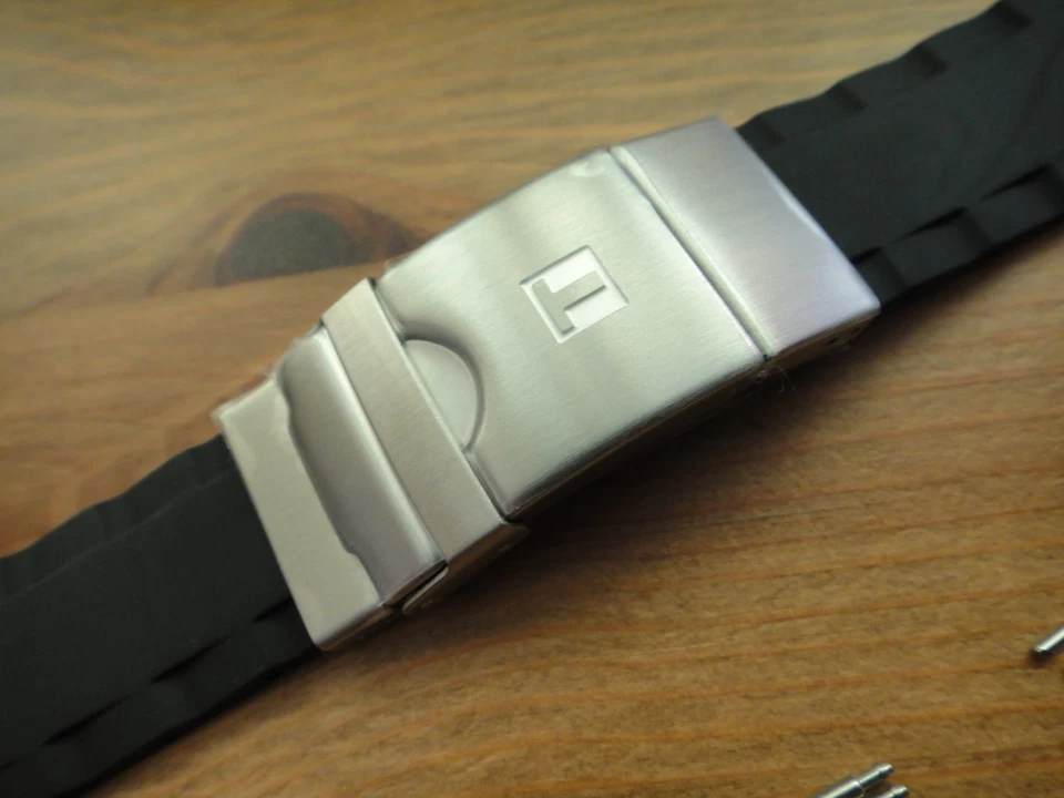 Original Tissot Sea-touch T026420a Black Rubber Watch Band Strap With Pins