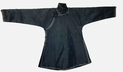 Vintage Antique Black Silk Qipao Jacket Lt Qing Early ROC 20s 30s Robe Chinese - Image 1 of 4